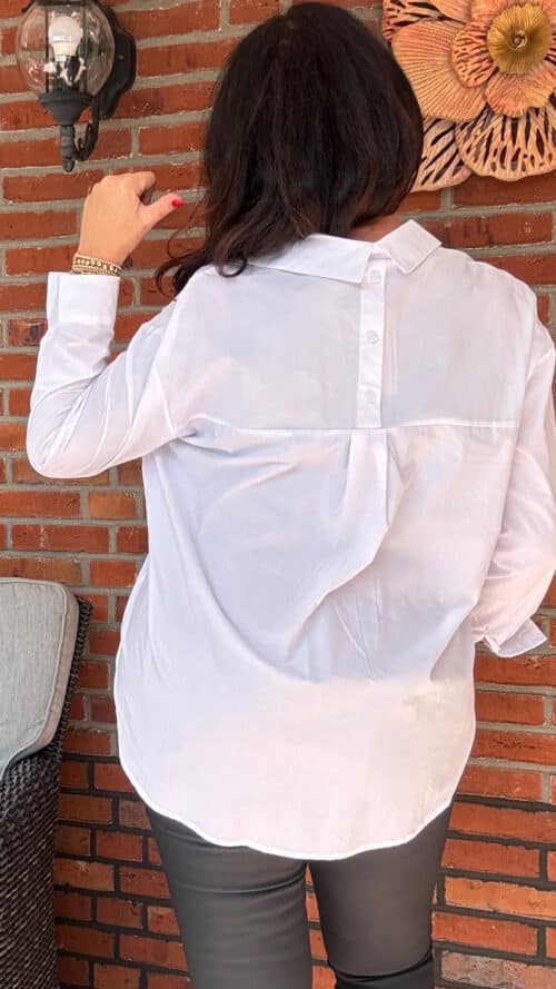 Blouse Charlie wit azzurro -Blouses Label-L