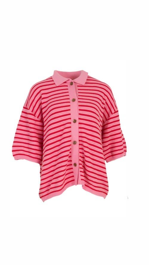 Blouse oversized gebreid roze azzurro -blouses Label-L