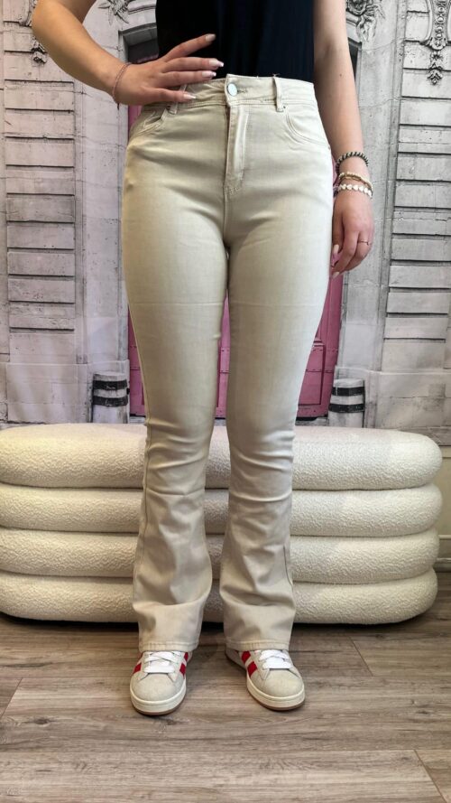 Flared jeans stretch zand Norfy-Broeken Label-L 2