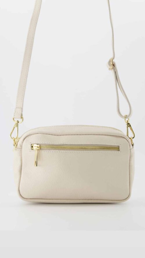 Irene classic grain leren tas licht beige-tassen- Label-L