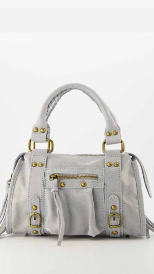 Leren handtas Rina grey-tassen- Label-L